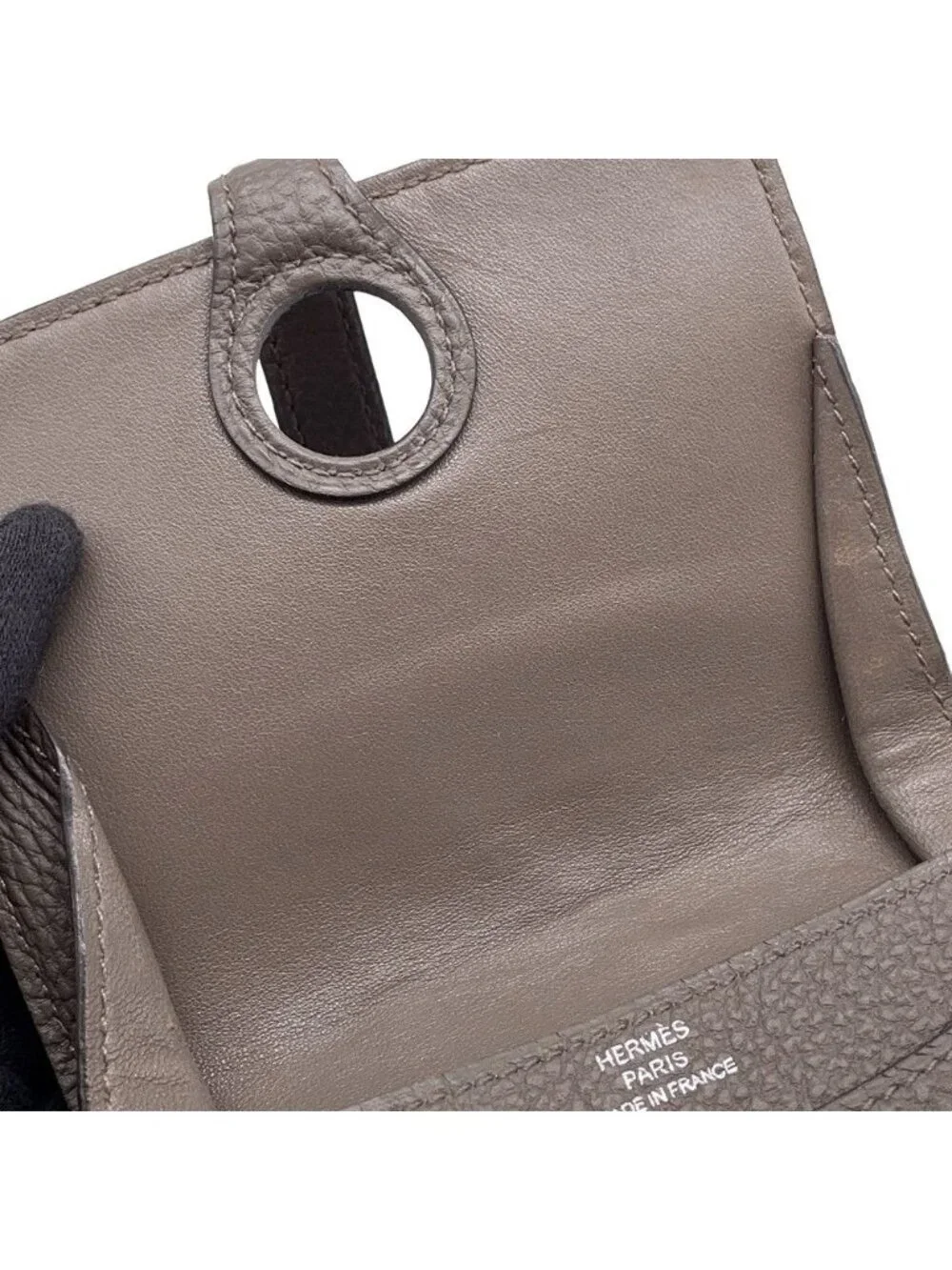 Hermes Coin Case Dogon Etain Silver Togo Wallet Purse